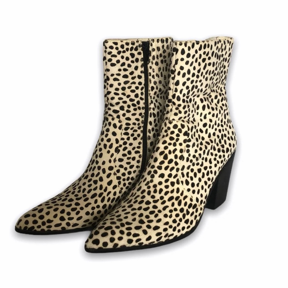 Jeffrey Campbell Black and Cream Ankle Boots